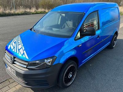 gebraucht VW Caddy Maxi Nfz Kasten Klima blau foliert
