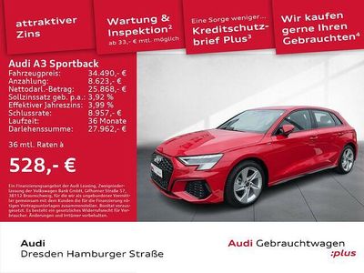 Gebraucht Audi A3 S-Line 150 PS (110 kW) 2024 Rot Limousine