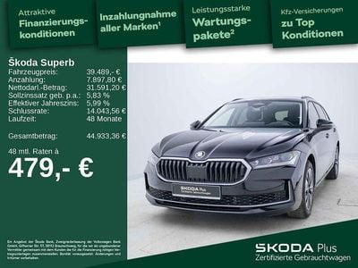 Onyxschwarz metallic Gebraucht 2025 Skoda Superb Selection Kombi | 39.489 € (Superpreis)