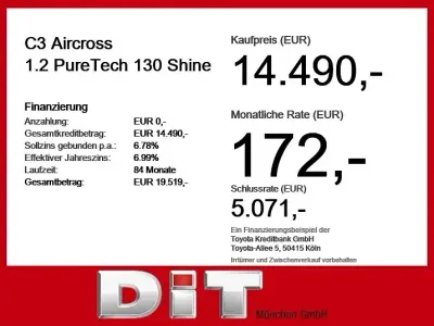 Gebraucht Citroën C3 Aircross PureTech 131 PS (96 kW) 2023 Grau SUV
