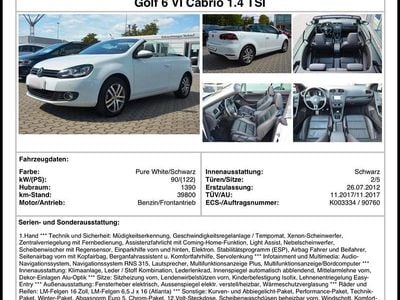 Gebraucht VW Golf Cabriolet 122 PS (89 kW) 2012 Weiß Cabrio