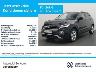 Gebraucht VW T-Cross Style 150 PS (110 kW) 2023 Schwarz / deep black (metallic) SUV