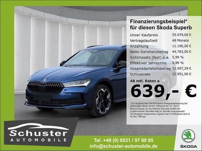 Neu Skoda Superb SportLine 193 PS (141 kW) 2026 Blau Kombi