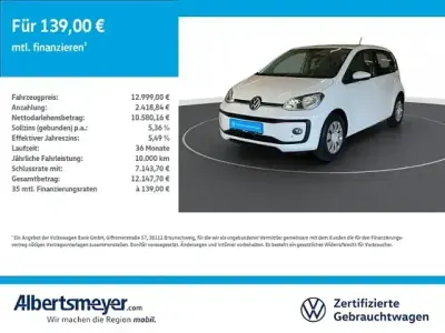 Gebraucht VW up! move up! 65 PS (47 kW) 2022 Weiß Kleinwagen