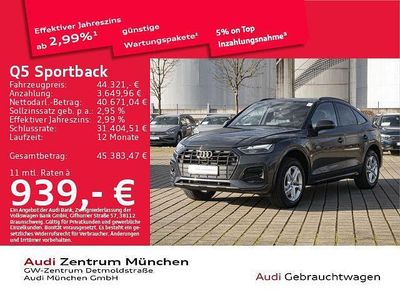 Manhattangrau metallic Gebraucht 2022 Audi Q5 Sportback Advanced Plus SUV | 44.321 € (Teuer)
