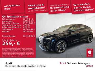 Mythosschwarz metallic Gebraucht 2023 Audi Q4 Sportback e-tron Advanced SUV | 33.490 € (Fairer Preis)