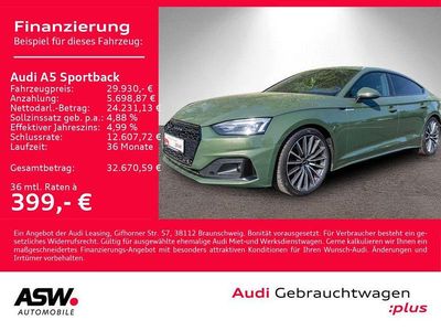 Gebraucht Audi A5 Sportback Advanced Plus 204 PS (150 kW) 2023 Distriktgrün metallic Kleinwagen