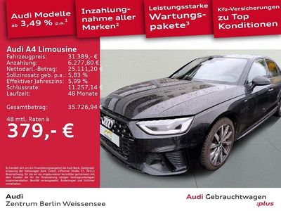 Mythosschwarz metallic Gebraucht 2023 Audi A4 S-Line Limousine | 31.389 € (Guter Preis)