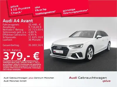 Gebraucht Audi A4 S-Line 204 PS (150 kW) 2024 Gletscherweiß metallic Kombi