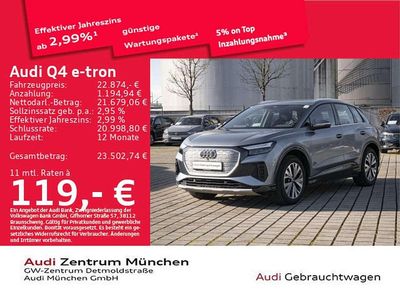 Gebraucht Audi Q4 e-tron Advanced 125 kW (170 PS) 2022 Geysirblau metallic SUV