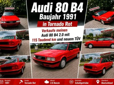 Occasion Audi 80 Design 115 ch (84 kW) 1991 Rouge Berline