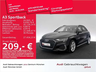 Gebraucht Audi A3 S-Line 204 PS (150 kW) 2022 Mythosschwarz metallic Limousine