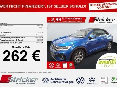 Gebraucht VW T-Roc Cabriolet R-line 150 PS (110 kW) 2025 Blau Cabrio