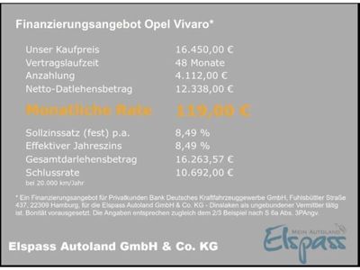 gebraucht Opel Vivaro Kasten Edition NAV TEMPOMAT APPLE/ANDROID PDC vo+hi BLUETOOTH