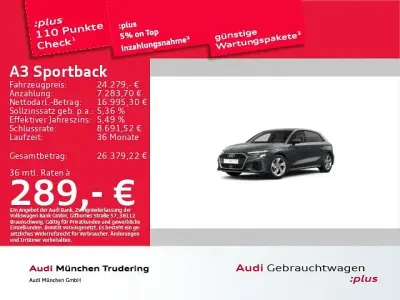 Gebraucht Audi A3 S-Line 110 PS (80 kW) 2023 Daytonagrau perleffekt Limousine