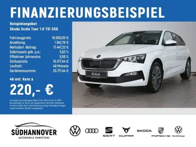 Gebraucht Skoda Scala Tour 110 PS (80 kW) 2023 Moonweiß perleffekt Kleinwagen