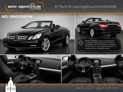 Gebraucht Mercedes E250 Avantgarde 204 PS (150 kW) 2011 Obsidianschwarz metallic (mb 9197) Cabrio