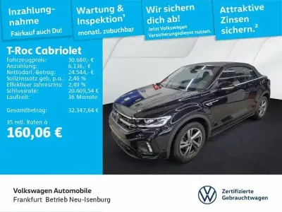 Gebraucht VW T-Roc Cabriolet R-line 150 PS (110 kW) 2025 2t deep black perleffekt Cabrio