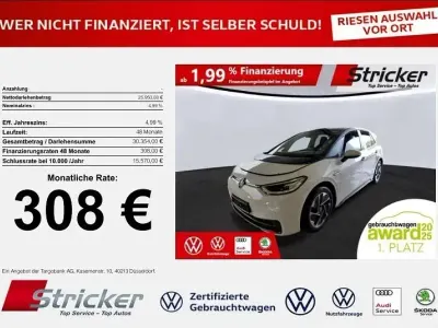 Gebraucht VW ID.3 Sport 150 kW (204 PS) 2021 Gletscherweiß metallic schwar Kleinwagen