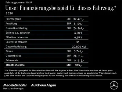 Brugt Mercedes E220 194 HK (142 kW) 2022 Sort Sedan