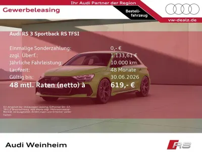 Ny Audi RS3 Sport 400 HK (294 kW) 2026 Hvid Sedan