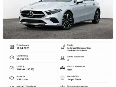 Gebraucht Mercedes A220 190 PS (139 kW) 2023 Silber Limousine