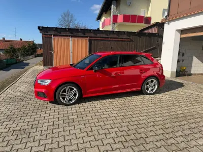 Używany Audi A3 S-Line 150 KM (110 kW) 2018 Czerwony Sedan/Limuzyna