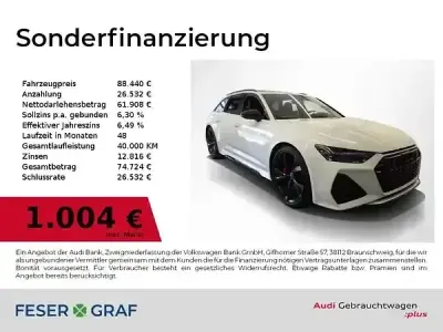 Gebraucht Audi RS6 Ambiente 600 PS (441 kW) 2023 Gletscherweiß Kombi