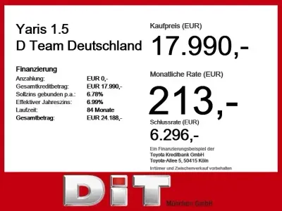 Gebraucht Toyota Yaris Team 2022 Blau Kleinwagen
