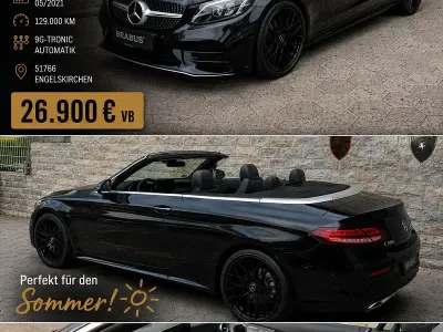 Gebraucht Mercedes C180 AMG 156 PS (114 kW) 2021 Schwarz Cabrio