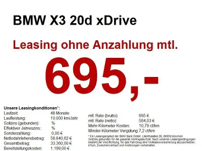 Neu BMW X3 M Sport 197 PS (144 kW) 2026 Weiß SUV