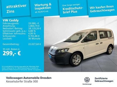 Gebraucht VW Caddy Basis 102 PS (75 kW) 2021 Weiß Van / Kleinbus