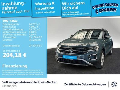 Second-hand VW T-Roc Style 150 CP (110 kW) 2022 Albastru SUV