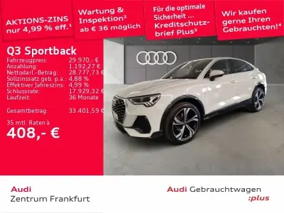 Gebraucht Audi Q3 Sportback Performance 150 PS (110 kW) 2022 Gletscherweiß metallic SUV