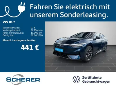 Gebraucht VW ID.7 Pro 210 kW (286 PS) 2025 Aquamarinblau metallic schwarz Coupé