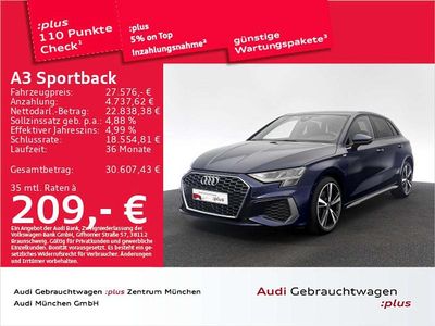 Gebraucht Audi A3 S-Line 204 PS (150 kW) 2022 Navarrablau metallic Limousine