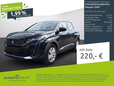 Gebraucht Peugeot 3008 Active 131 PS (96 kW) 2023 Schwarz SUV