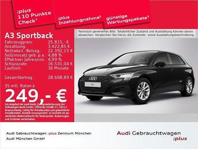 Gebraucht Audi A3 Basis 150 PS (110 kW) 2023 Brillantschwarz Limousine