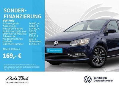 Gebraucht VW Polo Allstar 90 PS (66 kW) 2016 Blau (heidelbeerblau metallic) Kleinwagen
