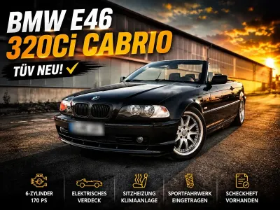 Gebraucht BMW 320 Cabriolet Basis 170 PS (125 kW) 2001 Schwarz Cabrio