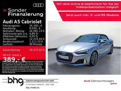Gebraucht Audi A5 Cabriolet Ambiente 163 PS (119 kW) 2022 Silber Cabrio