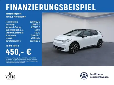 Gebraucht VW ID.3 Pro 150 kW (204 PS) 2026 Weiß Kleinwagen