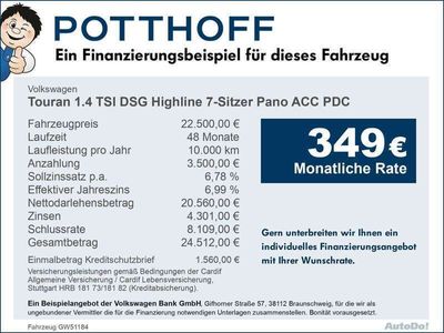 gebraucht VW Touran 1.4 TSI DSG Highline 7-Sitzer Pano ACC PDC