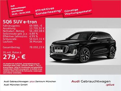 Gebraucht Audi SQ6 e-tron Ambiente 359 kW (489 PS) 2024 Mythosschwarz metallic SUV