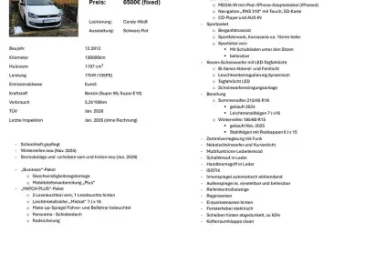 Gebraucht VW Polo Match 105 PS (77 kW) 2012 Weiß Kleinwagen