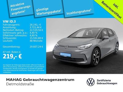 Gebraucht VW ID.3 Pro 150 kW (204 PS) 2023 Mondsteingrau/schwarz Kleinwagen