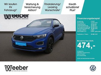 Gebraucht VW T-Roc Cabriolet R-line 150 PS (110 kW) 2021 Ravennablau matt/schwarz/  son (metallic) Cabrio