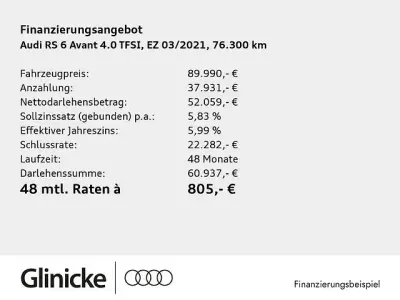 Gebraucht Audi RS6 Ambiente 600 PS (441 kW) 2021 Florettsilber metallic Kombi