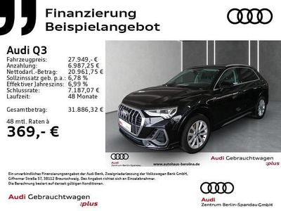 Schwarz Gebraucht 2021 Audi Q3 S-Line SUV | 27.949 € (Fairer Preis)