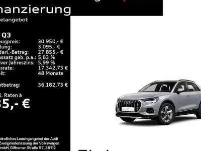 Gebraucht Audi Q3 Advanced Plus 150 PS (110 kW) 2023 Florettsilber metallic SUV